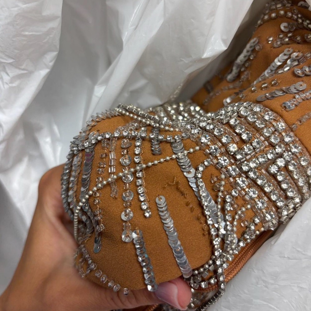 Retrofete Gold Sequin Strapless Mini Dress - Picture 10 of 11